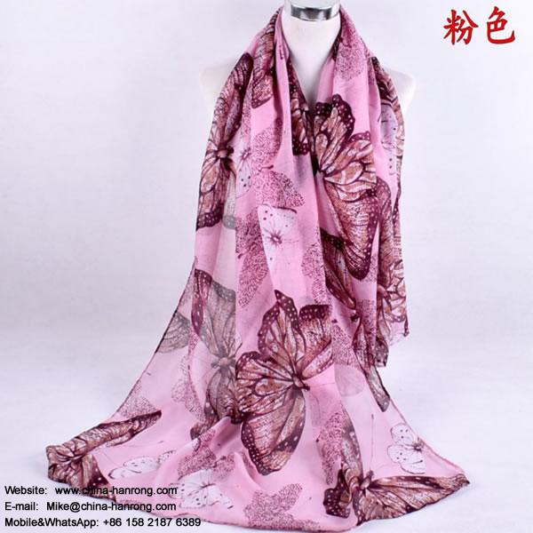 Africa Special Designed New Cotton Balinese Flower Digital Printed Long Voile Scarf