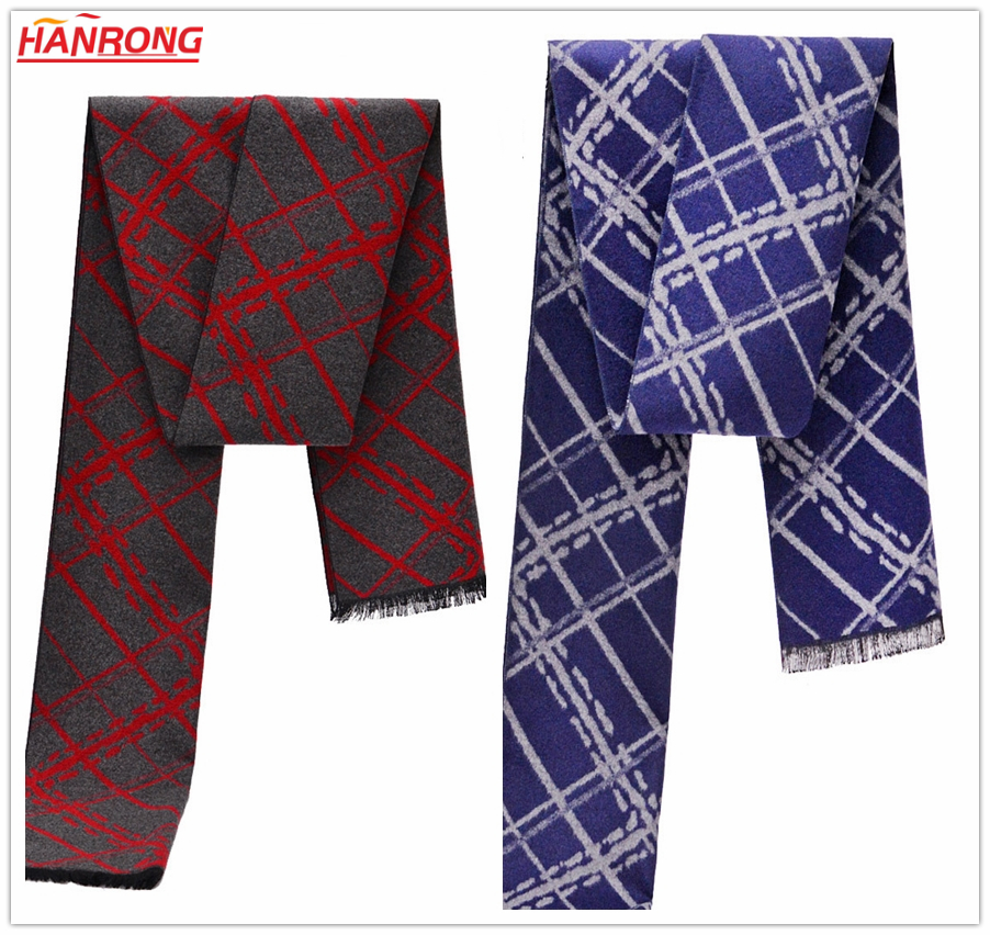 Men Winter New Fashion Wrap Knitting Tie Dye Warm Stitching Silk Scarf