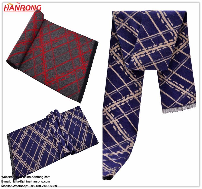 Men Winter New Fashion Wrap Knitting Tie Dye Warm Stitching Silk Scarf
