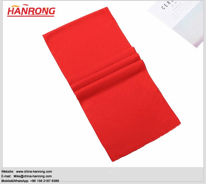 Male Customized Logo Winter Party Wedding Annual Meeting Red Silk Scarf
