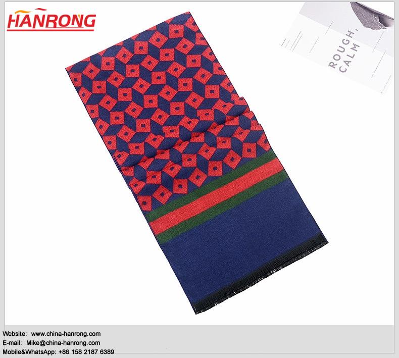 New Design High Quality Jacquard Men Business Casual Warm Fringe Silk Scarves