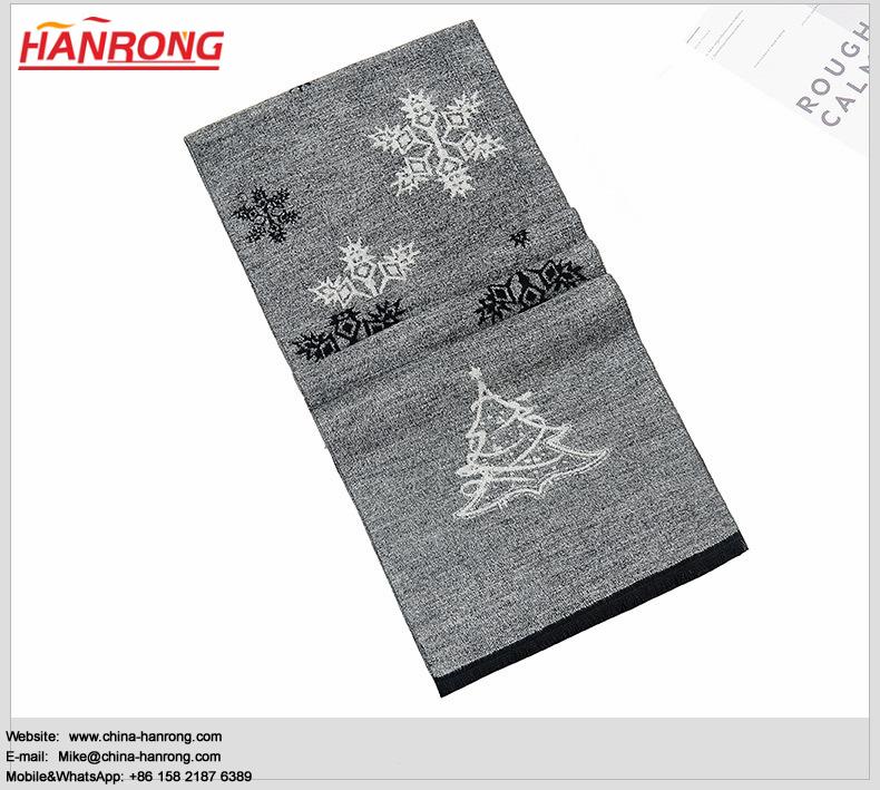 Paris Custom Design Snow Flower Printing Men Fashion Casual Warm Silk Scarf 