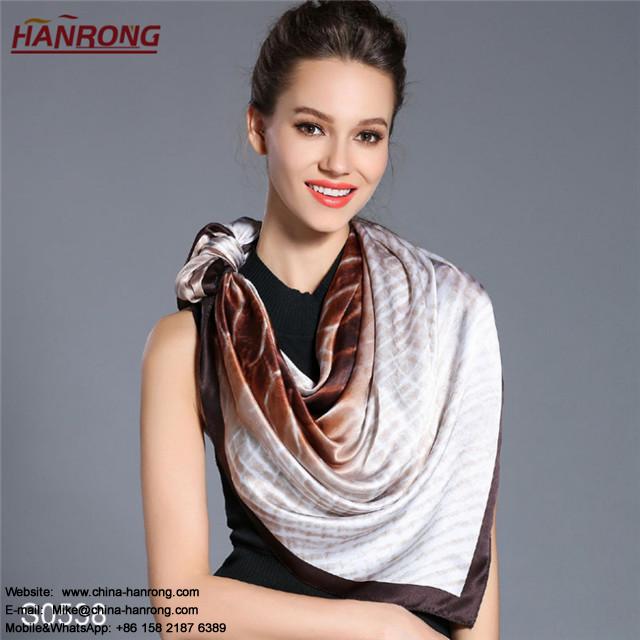 New Gradient Snake Texture Digital Printing High-grade Mulberry Silk Scarf Shawl Wholesale