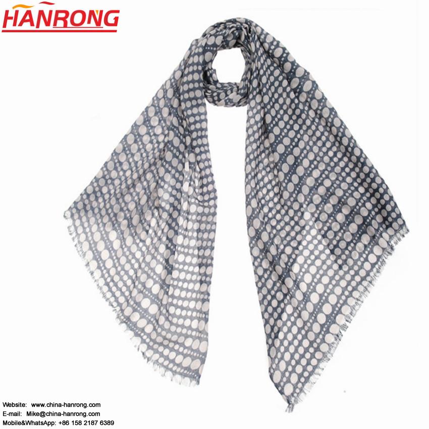 Men General Pure Woven Classic Point Print Wool Scarf