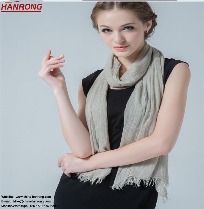 Europe Good Quality New Pure Color Fringe Wool Scarf For Women