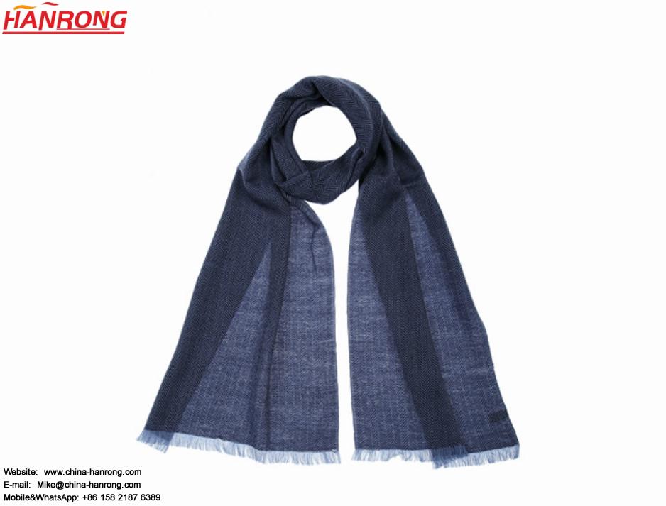 France Autumn Winter Pure Color Texture Imported Man Wool Warm Scarf