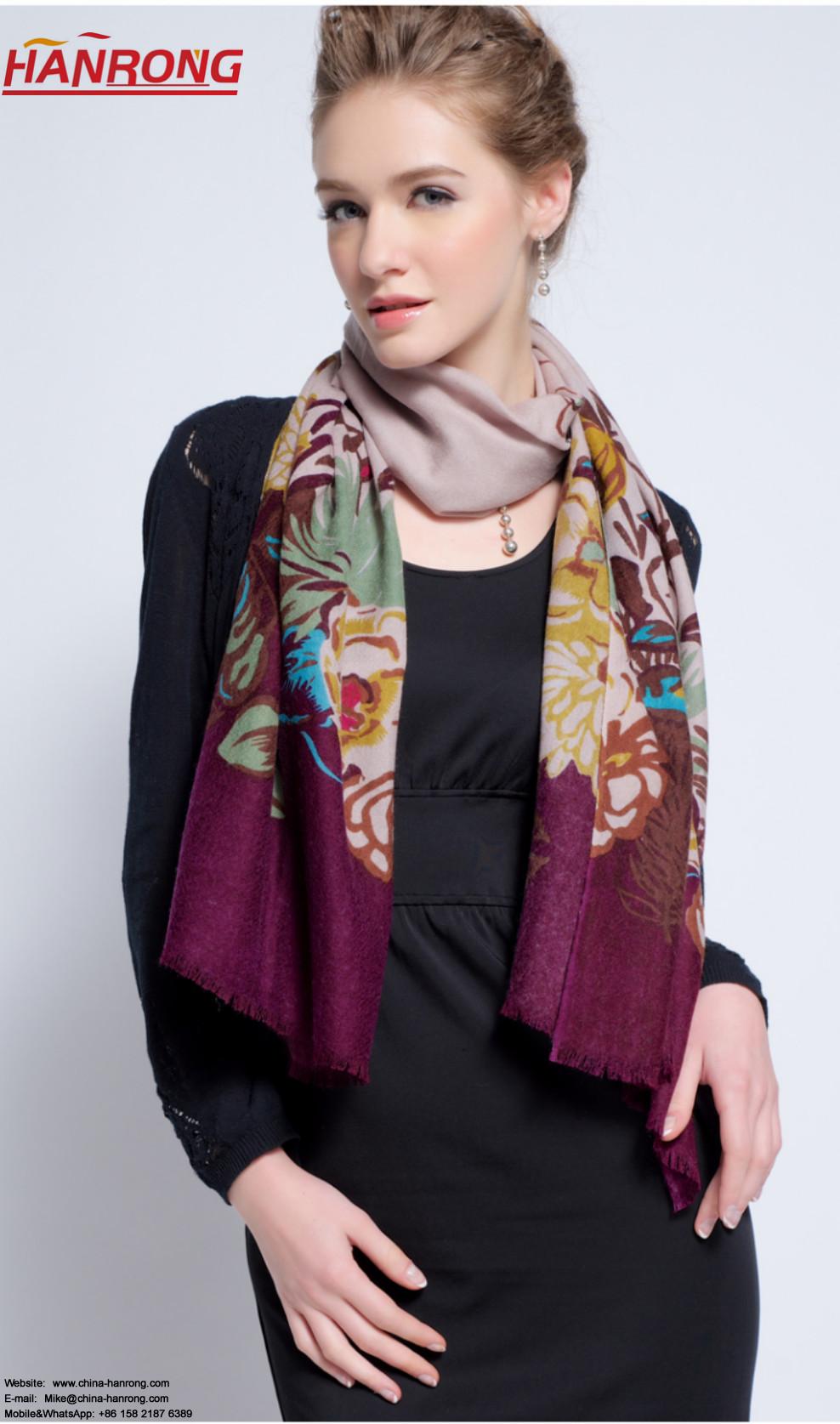 Paris New Winter Imported Printing Casual Colorful Wool Scarf Shawl