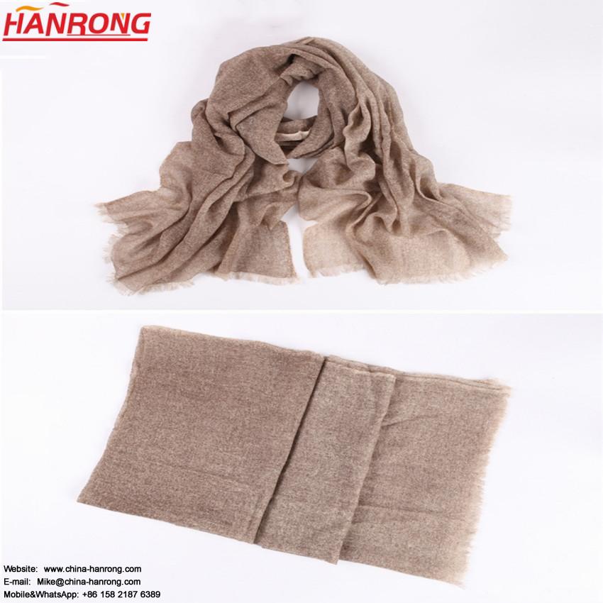 New York Fashion Neutral Checked Beige Wool Scarf For Lady