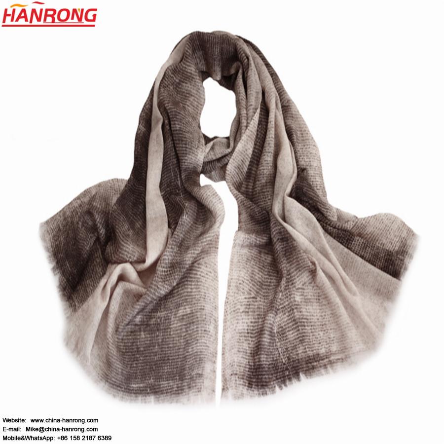 China Autumn Winter Snake Printing Gradual 100% Wool Scarf 190x70cm