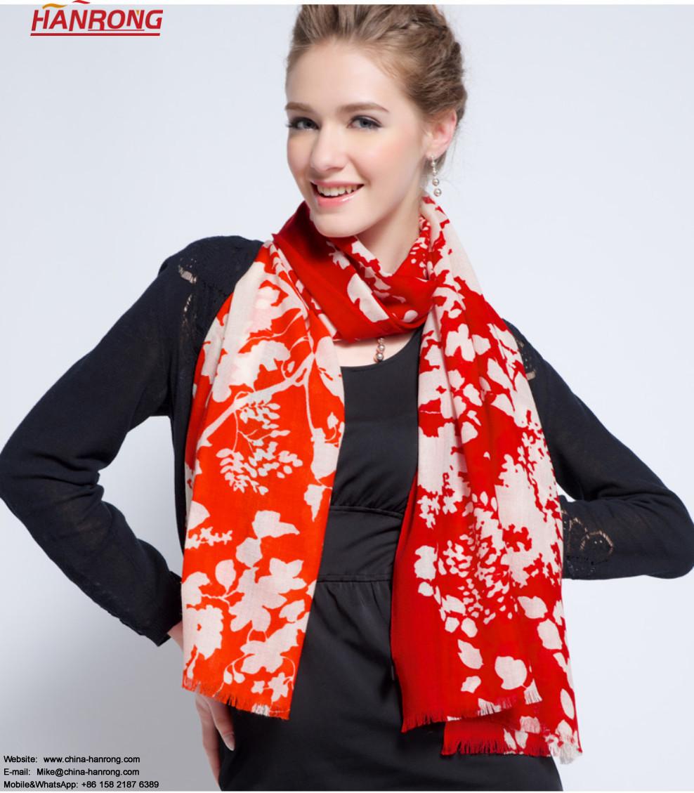 Australian Flowery Printed Super Long Ladies Warm Wool Scarf