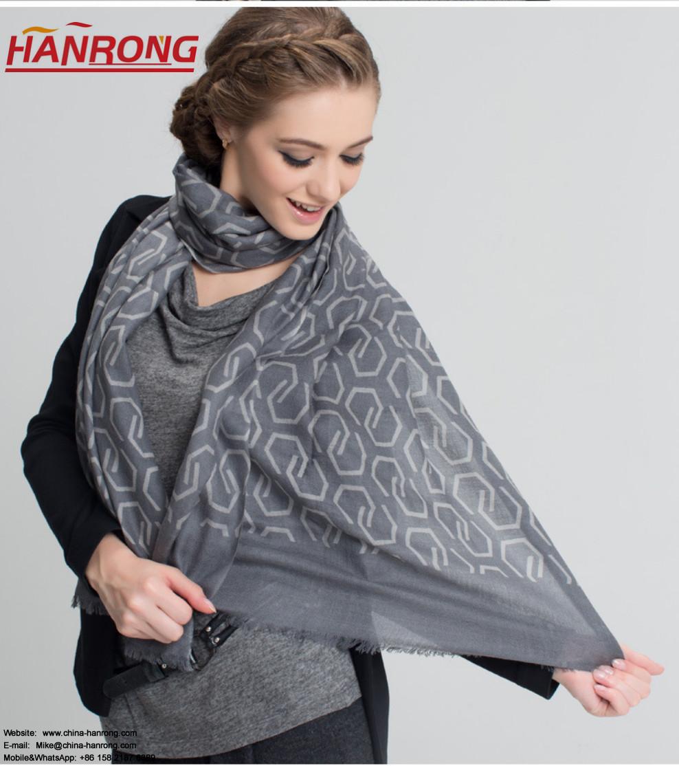 New Couple Geometric Printed Graphic Large Wool Scarf