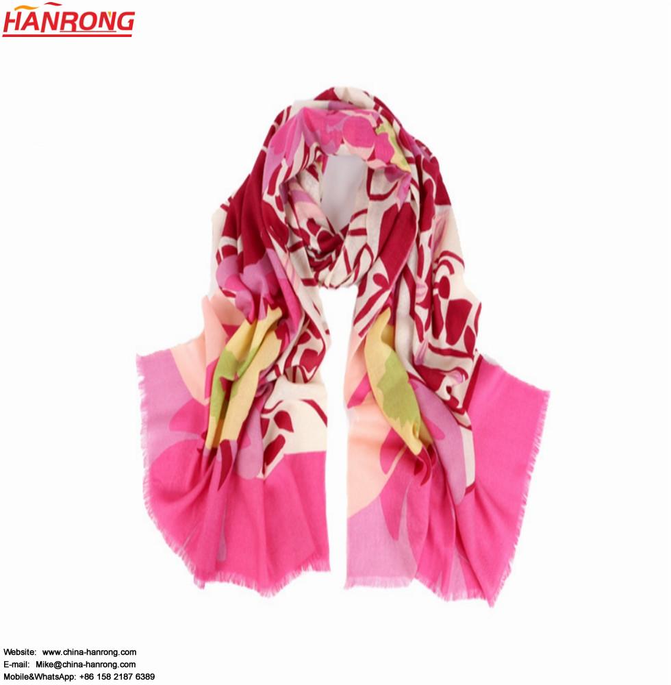 Hanrong Supply Double Sided Denim New Fashion Tassel Green Wool Scarf