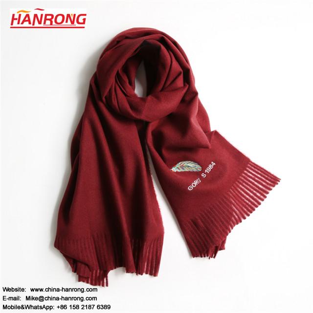 Lady New Arrival Feather Knitted Embroidery 100% Acrylic Warm Festival Scarf 