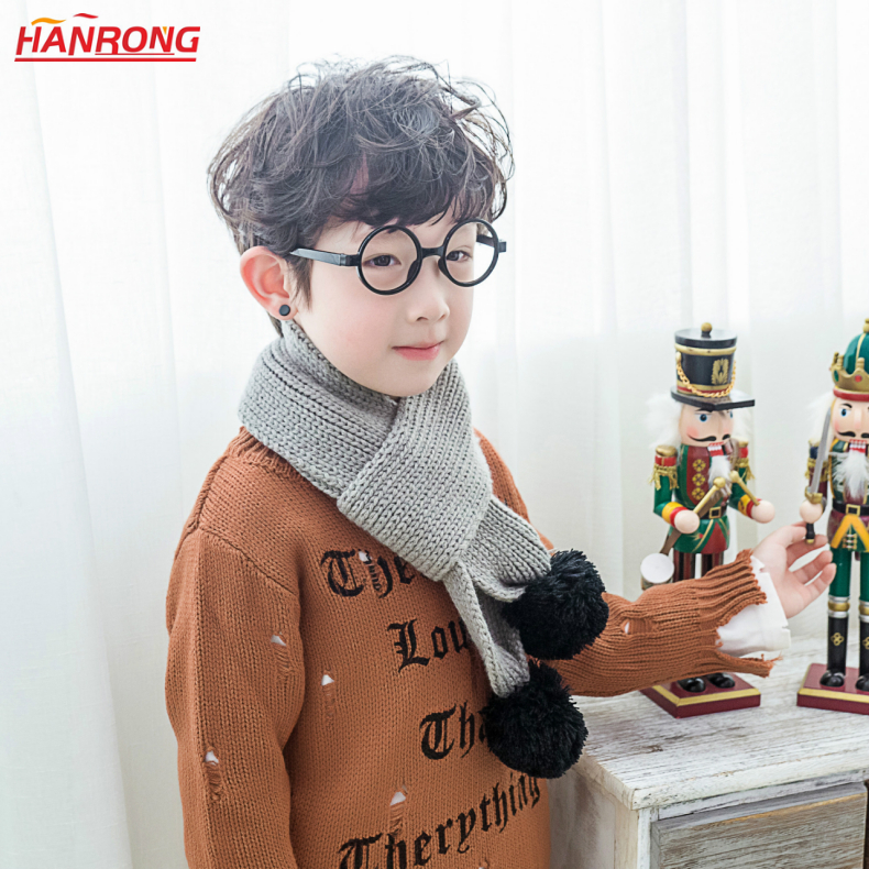 2018 Korea Style Children Autumn Winter Warp Knitting Satin Warm Cotton Scarf