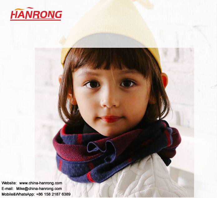 Shanghai Winter New Fashion Hand Painting Plaid Wool Knitting Pastoral Children Scarf