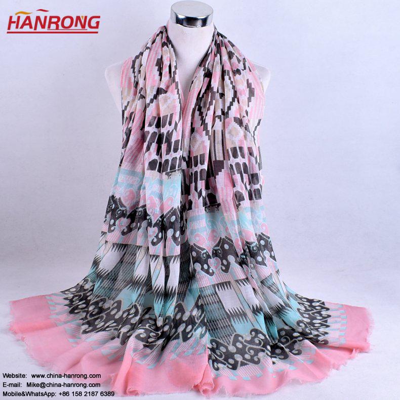 Sell Well Explosive Models Leopard Printing Plain Curling Voile Scarf