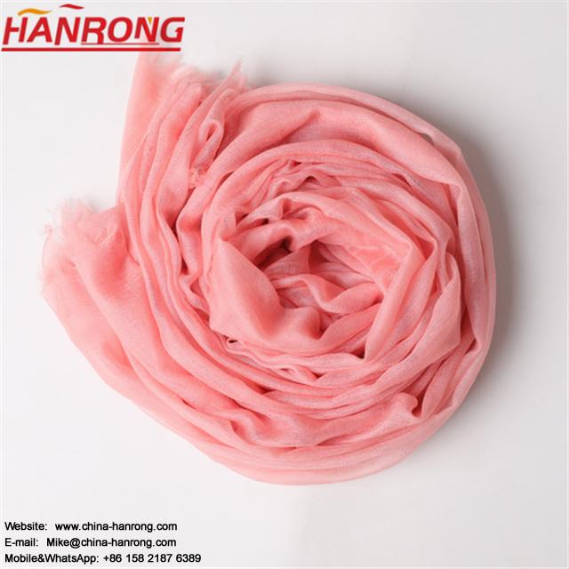 Hot Sale All Match Pastoral Style Plain Tie Dyed Burrs Solid Color Thin Pure Cashmere Scarf Wholesale