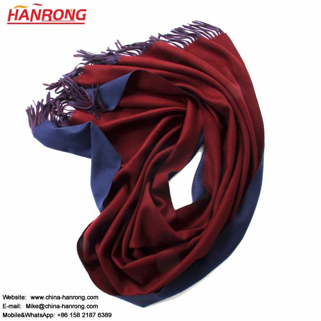 Autumn Winter Women Thicken Double Sided Two Colors Water Ripple Pashmina Shawl Scarf