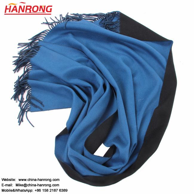 Autumn Winter Women Thicken Double Sided Two Colors Water Ripple Pashmina Shawl Scarf