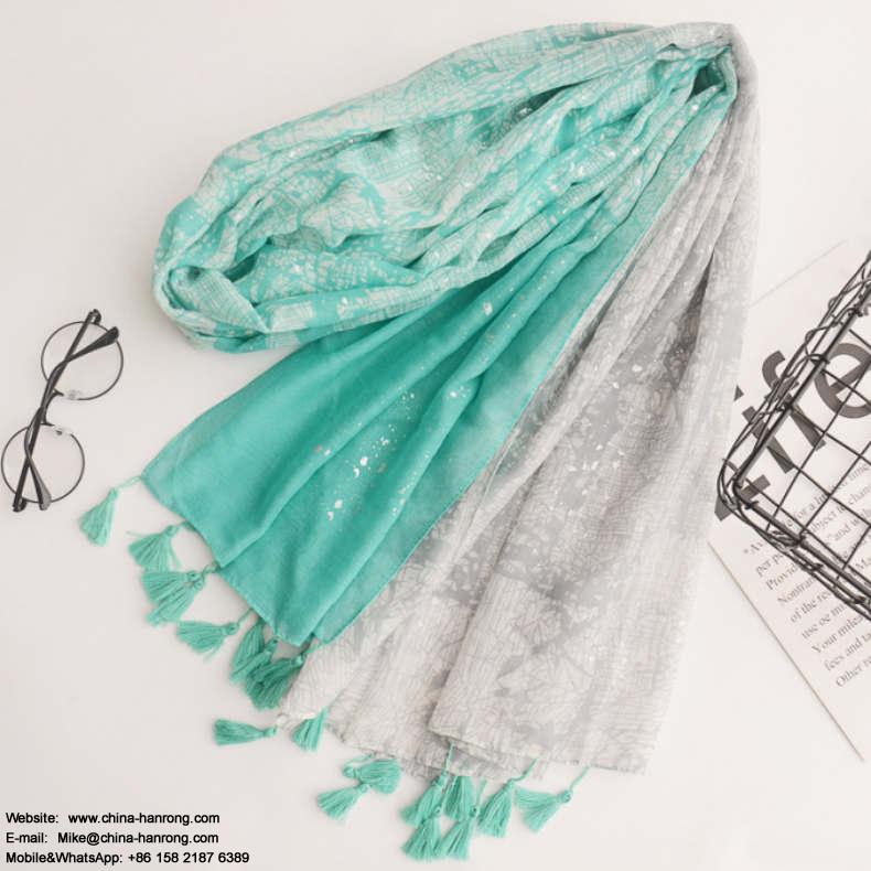 New European Style Black White Cotton Scarf Women Fill Knitting Sunscreen Geometry Print Casual Fringe Cotton Linen Scarf