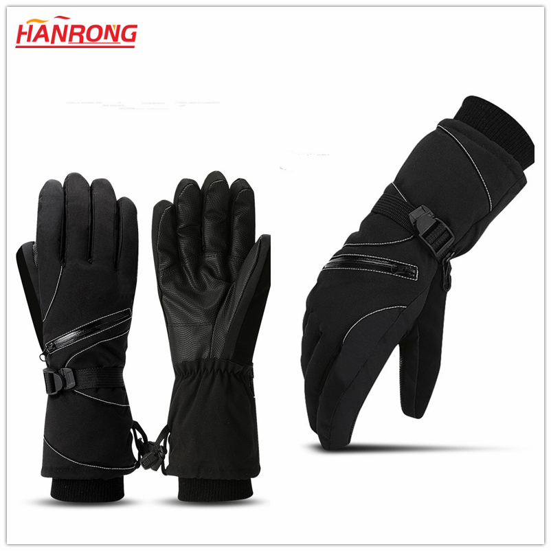 Winter Men Pure Color Keep Warm Gloves Lacquer Waterproof Skiing Gloves Wholesale