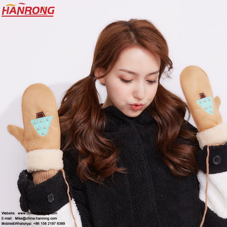 Winter New Keep Warm Thickening Fur One Chamois Neck Rope Mittens Wholesale
